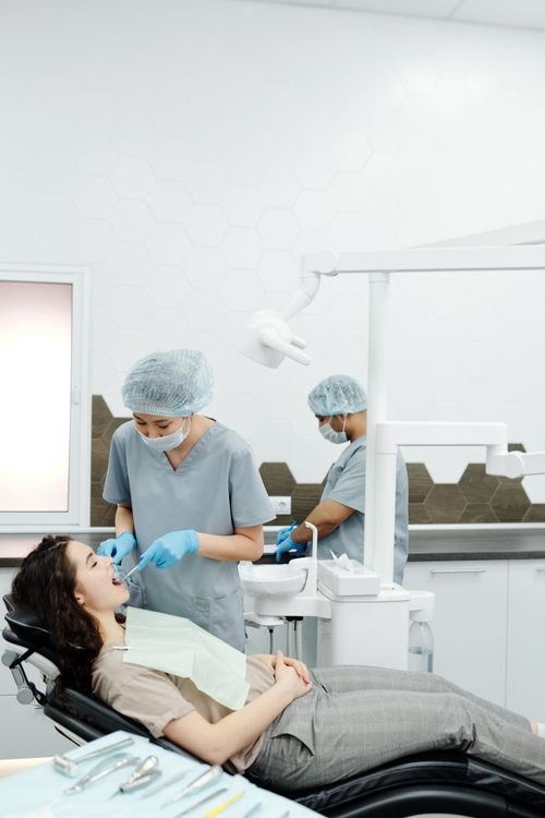 Child having a first dental x-ray at a family dental office in North York Toronto