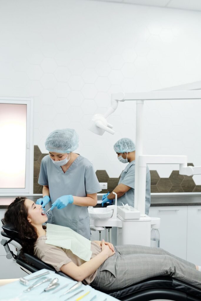 Dental X-ray review before wisdom teeth removal at a dental office in North York